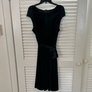 Elegant Velvet Green Dress
